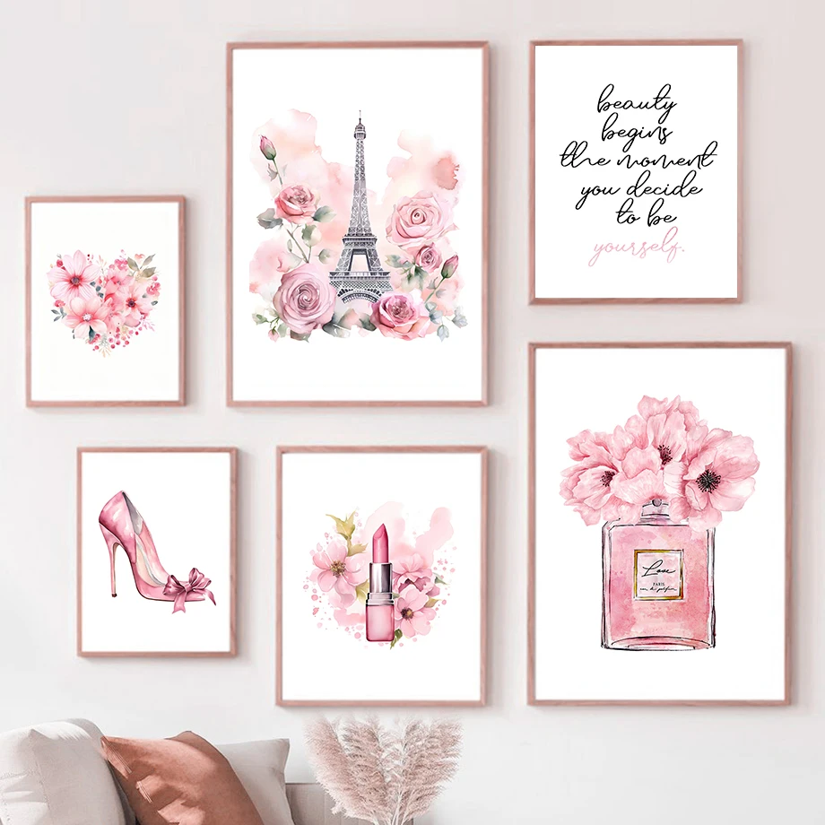 Paris Fashion Art Poster Pink  - đánh giá và giá Perfume Villa Fragrance